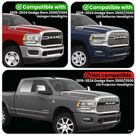 Dodge Ram 2500/3500 Parking Lights Adapter for Halogen & LED Reflector Headlights (2019-2024) - 0