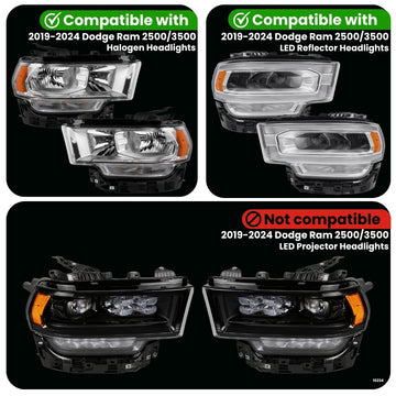 Dodge Ram 2500/3500 Dynamic Headlight Adapter for Halogen & LED Reflector (2019-2024) - 0