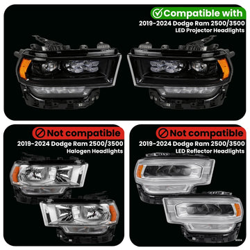 Dodge Ram 2500/3500 Dynamic Headlight Adapter for LED Projector Headlights (2019-2024) - 0