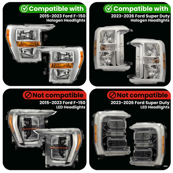 Ford F-Series Halogen Adapter for Headlights (2015-2026)