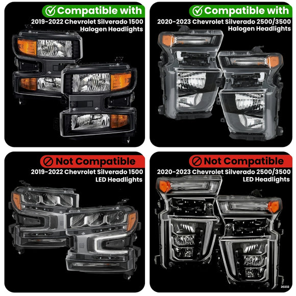 Chevrolet Silverado 1500-2500-3500 Parking Light Adapter For Halogen Headlights (2019-2023)