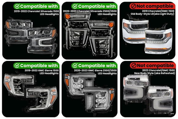 Chevrolet / GMC 1500-2500-3500 DRL Adapter for LED Headlights (2019-2023)