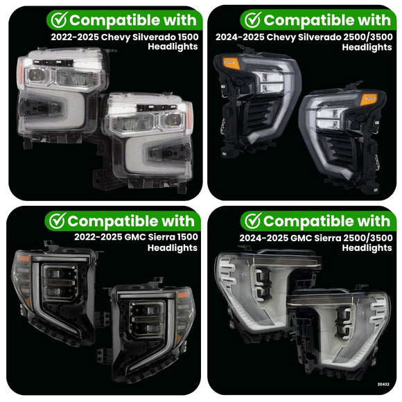 Chevrolet / GMC 1500-2500-3500 Parking Light Adapter for Headlights (2022-2025)