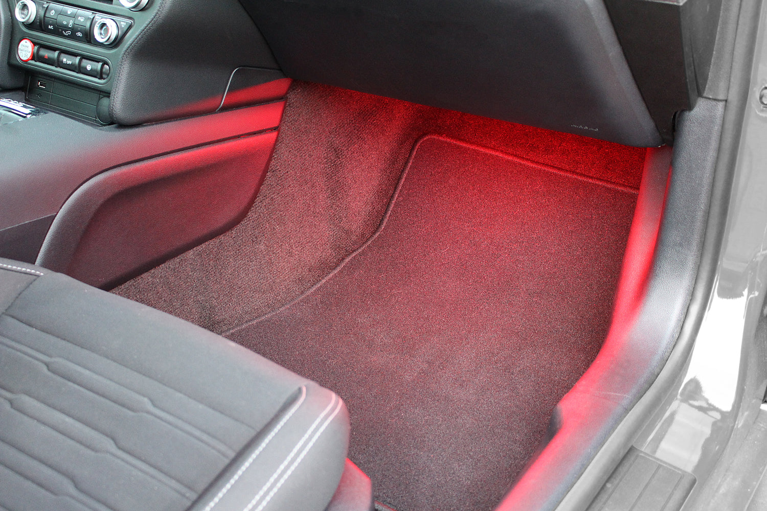 Buy red Ford Mustang Footwell Lighting Kit - Fits all trims (2015-2025)