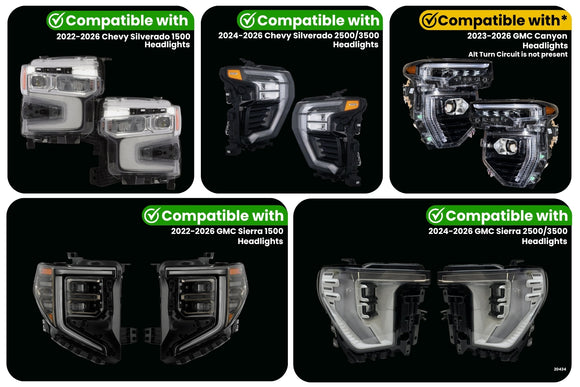 Chevrolet / GMC 1500-2500-3500 & Canyon Dynamic LED Headlight Adapter (2022-2026)